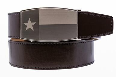 Nexbelt: Men's Heritage Series Dress Golf Belt - Texas Pewter Aston Espresso