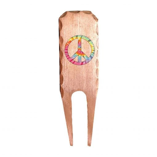 Sunfish: Forged Copper Divot Tool - Tie Dye Peace Symbol