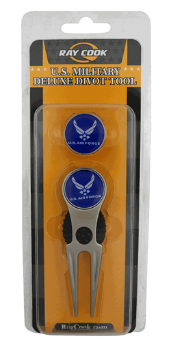 U.S. Air Force Military Deluxe Divot Tool Ball Marker Combo by Hotz Golf