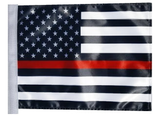 SSP Flags: 11x15 inch Golf Cart Replacement Flag - Thin Red Line USA Black & White