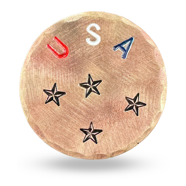 Sunfish: Hand Stamped Copper Ball Marker - USA