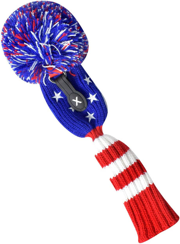 USA Pom Pom Knit Hybrid Headcover by World of Golf