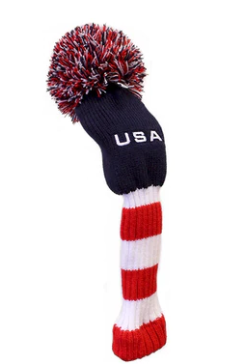 JP Lann: USA Stripes Pom Pom Fairway/Hybrid Golf Headcover