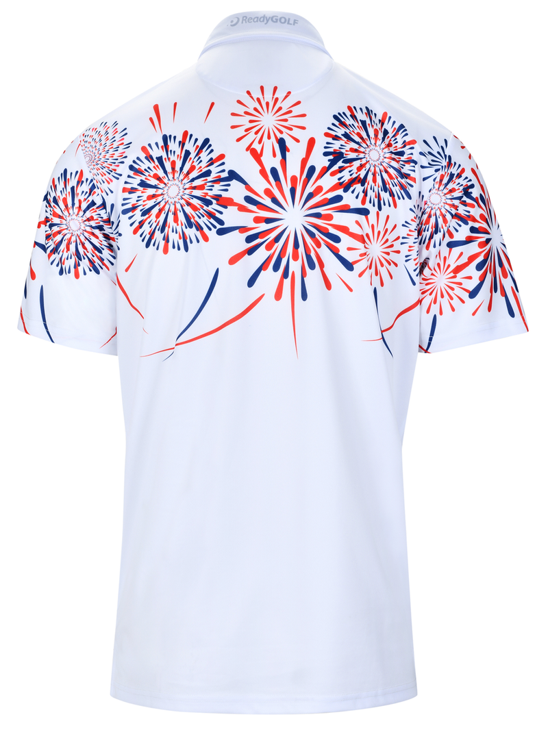 USA Firecracker Mens Golf Polo Shirt by ReadyGOLF