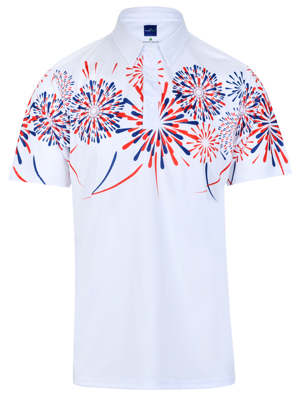 USA Firecracker Mens Golf Polo Shirt by ReadyGOLF