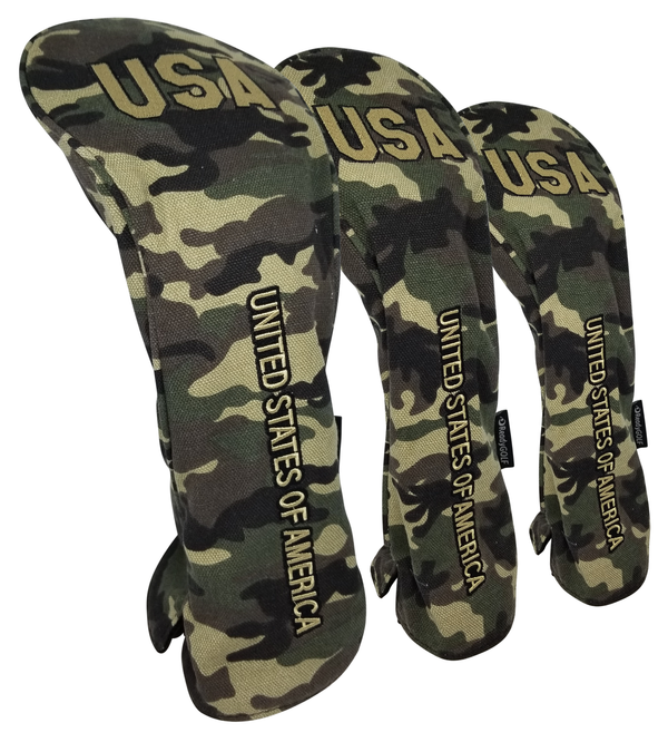 USA Military Camo Embroidered Set by ReadyGOLF - Driver, Fairway, Hybrid