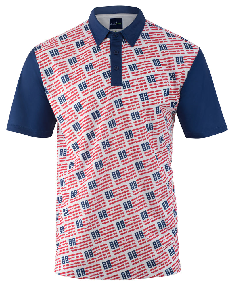 USA, USA, USA Mens Golf Polo Shirt by ReadyGOLF
