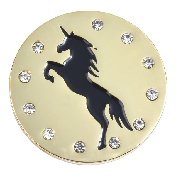 ReadyGolf: Unicorn Silhouette Ball Marker & Hat Clip with Crystals