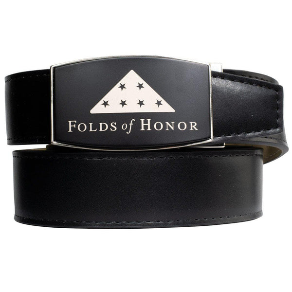 Nexbelt: Folds of Honor Dress Belt with Vegan Strap - Black