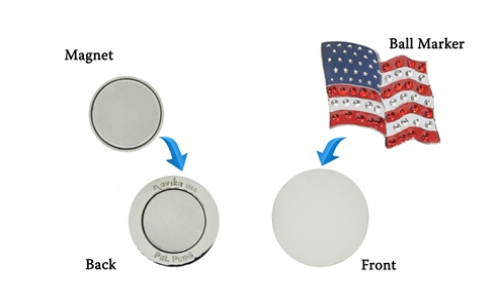 Navika: Swarovski Crystals Ball Marker & Magnetic Clip - Flying US Flag