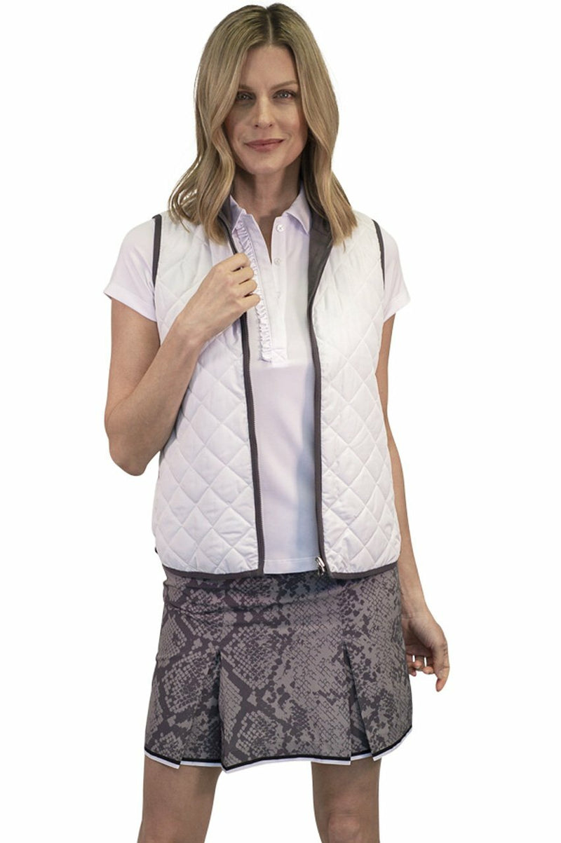 Golftini: Women's Reversible Wind Vest - White / Grey