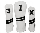 Sunfish: Leather Headcovers Set - White & Black