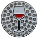 ReadyGolf: Wine (Red) Ball Marker & Hat Clip with Crystals