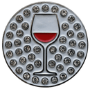 ReadyGolf: Wine (Red) Ball Marker & Hat Clip with Crystals