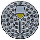 ReadyGolf: Wine (White) Ball Marker & Hat Clip with Crystals