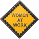 ReadyGolf: Caution Women At Work Ball Marker & Hat Clip with Crystals