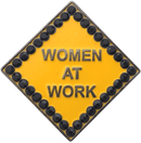ReadyGolf: Caution Women At Work Ball Marker & Hat Clip with Crystals