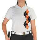 Golf Knickers: Ladies Argyle Paradise Golf Shirt - Black/Orange Clothing