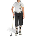 Golf Knickers: Ladies Argyle Paradise Golf Shirt - White/Black/Khaki Clothing