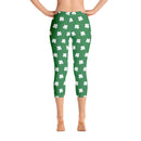 Four-Leaf Clover (White) Women's Capri Leggings by ReadyGOLF