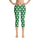 Four-Leaf Clover (White) Women's Capri Leggings by ReadyGOLF
