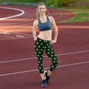 Four-Leaf Clover (Lime Green) Women's Capri Leggings by ReadyGOLF