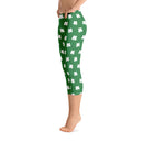 Four-Leaf Clover (White) Women's Capri Leggings by ReadyGOLF