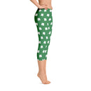 Four-Leaf Clover (White) Women's Capri Leggings by ReadyGOLF