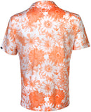 Tattoo Golf: Men's Aloha Cool-Stretch Golf Shirt - Orange/White Clothing