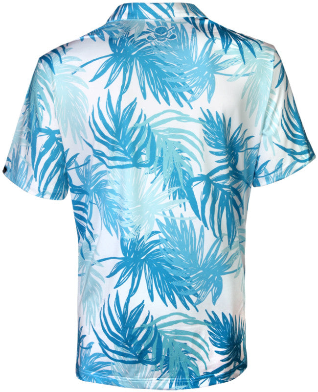 Tattoo Golf: Men's Aloha Cool-Stretch Golf Shirt - Teal/Blue