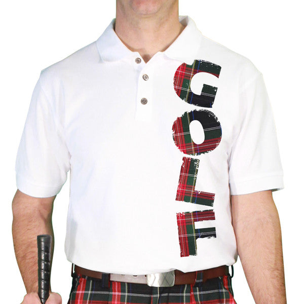 Golf Knickers: Men's Stewart Plaid Golf Shirt