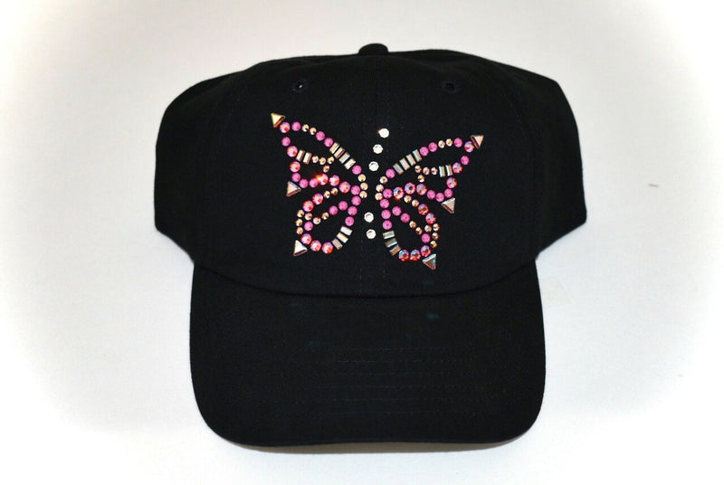 Dolly Mama Ladies Rachel Baseball Hat - Butterfly on Black