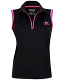 Tattoo Golf: Women's Sleeveless Lucky 13 ProCool Golf Shirt - Black & Pink (Size XL) SALE Clothing