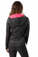 Golftini: Women's Hooded Windbreaker Jacket - Black