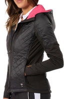 Golftini: Women's Hooded Windbreaker Jacket - Black