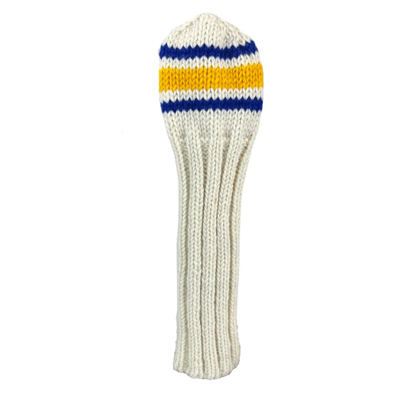 Sunfish: Classic 80s Sock Knit Headcovers (Driver, Fairway, Hybrid, or Set) - Blue and Yellow