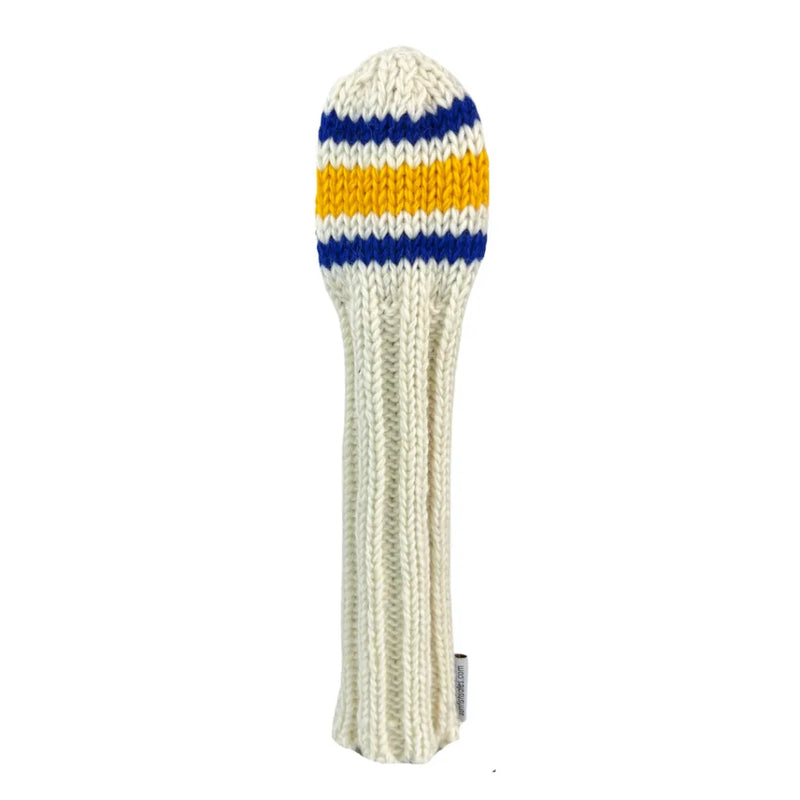 Sunfish: Classic 80s Sock Knit Headcovers (Driver, Fairway, Hybrid, or Set) - Blue and Yellow
