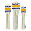 Sunfish: Classic 80s Sock Knit Headcovers (Driver, Fairway, Hybrid, or Set) - Blue and Yellow Golf Club Headcovers