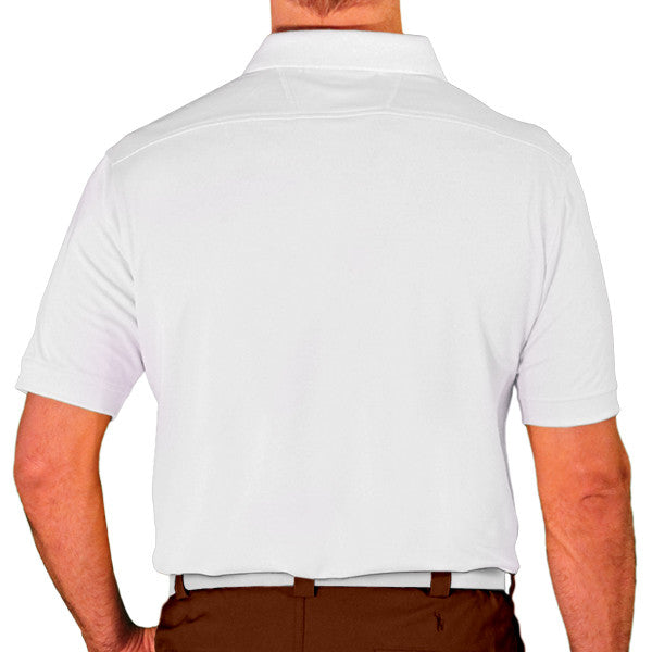 Golf Knickers: Men's Argyle Paradise Golf Shirt - Brown/Gold/White