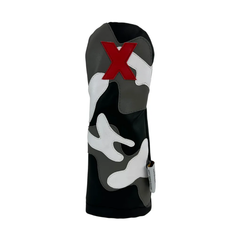 Sunfish: DuraLeather Headcovers - Black Gray and Red Camo Appliqué