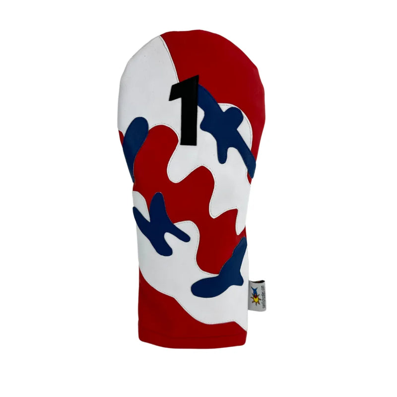 Sunfish: DuraLeather Headcovers - Red White and Blue Camo Appliqué