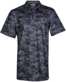 Tattoo Golf: Men's Camo Cool-Stretch Golf Shirt - Black Clothing