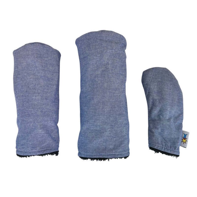 Sunfish: Hand-Woven Barrel Headcovers Set - Chambray