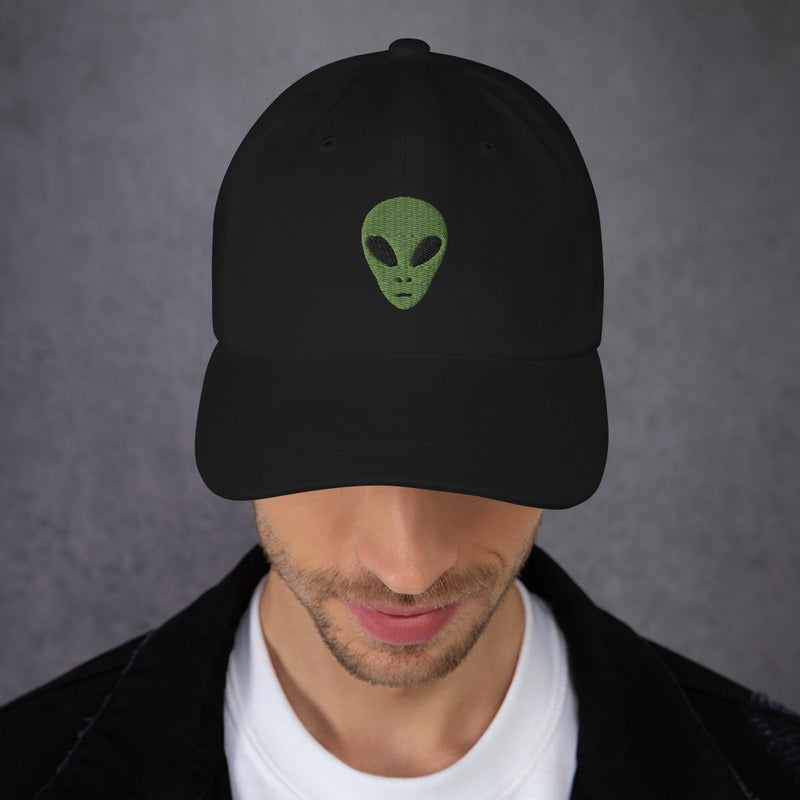 Green Alien Embroidered Golf Hat with Adjustable Strap by ReadyGOLF