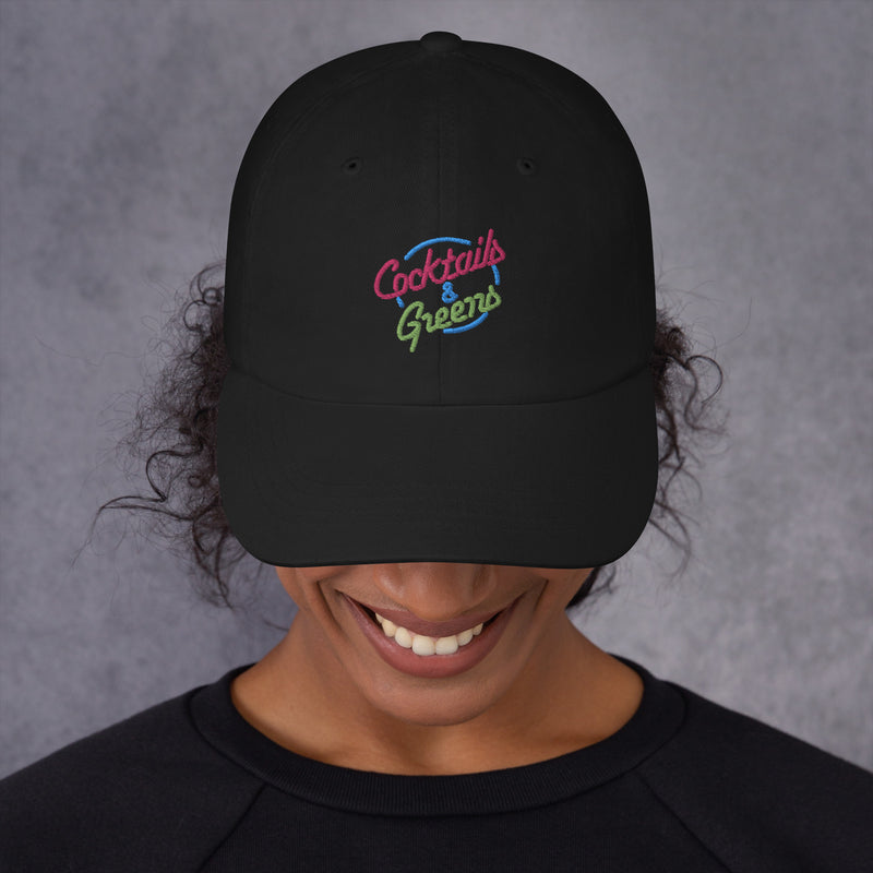 Cocktails & Greens Embroidered Golf Hat with Adjustable Strap by ReadyGOLF