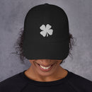 Four-Leaf Clover (White) Embroidered Golf Hat with Adjustable Strap by ReadyGOLF