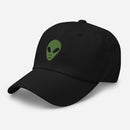 Green Alien Embroidered Golf Hat with Adjustable Strap by ReadyGOLF