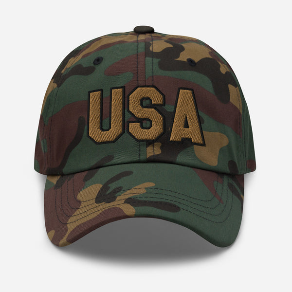 USA Camo Embroidered Golf Hat with Adjustable Strap by ReadyGOLF
