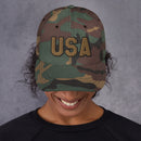 USA Camo Embroidered Golf Hat with Adjustable Strap by ReadyGOLF