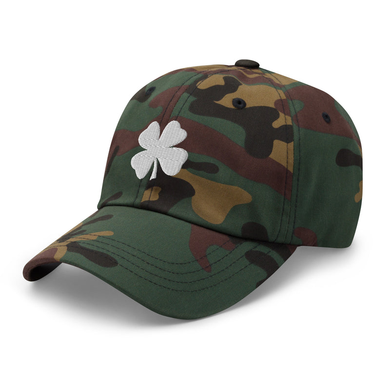 Four-Leaf Clover (White) Embroidered Golf Hat with Adjustable Strap by ReadyGOLF